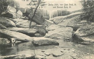 Postcard Illinois Deer Park Starved Rock Bailey Falls Kneusel Bros #1953 23-1194