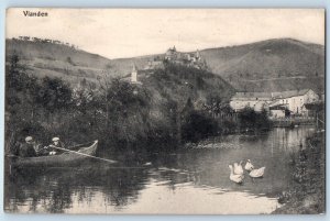 Luxembourg Postcard Scene of Geese in Stream Vianden c1910 Antique Unposted