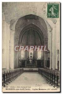 Old Postcard Mareuil on Lay Vendee XI century Romanesque church