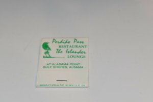 Perdido Pass Restaurant The Islander Lounge Gulf Shores Alabama Matchbook