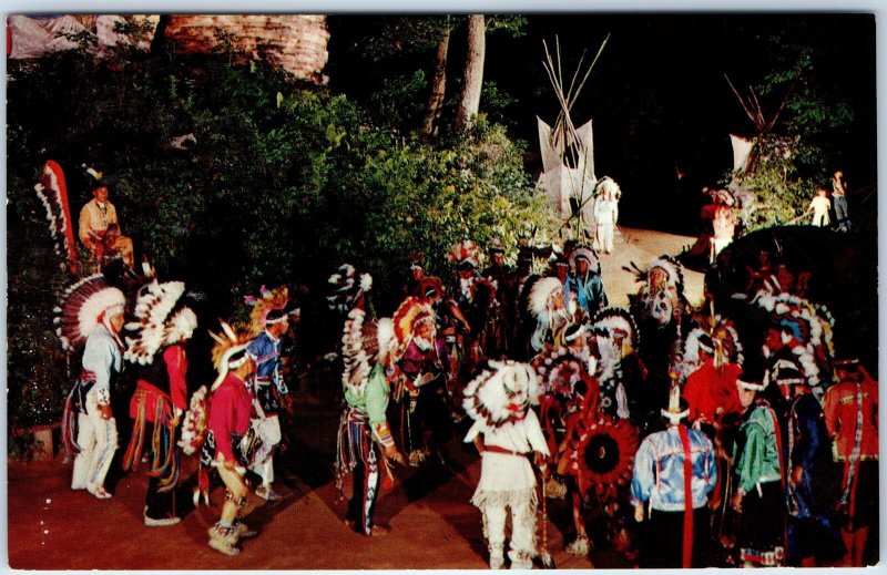 c1960s Wisconsin Dells, WI Winnebago Stand Rock War Dance Chrome Postcard A103