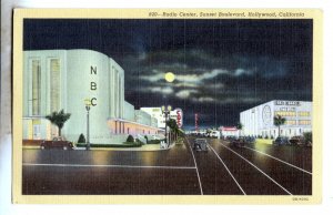 P3215 vintage postcard NBC radio center sunset blvd hollywood calif