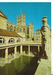 Somerset Postcard - The Great Roman Bath and Bath Abbey - Ref TZ2932