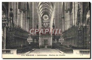 Old Postcard Amiens Choir Stalls