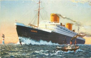 Europa Steamship 1930s Artist impression Postcard 22-2750 