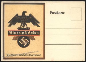 3rd Reich Germany Blut und Boden Propaganda Stationery Card 105710