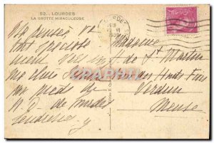 Old Postcard Lourdes Grotto Miraculous