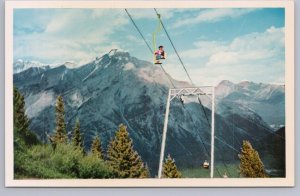 Banff Chair Lift On Mount Norquay, Alberta, Vintage Taylorchrome Postcard