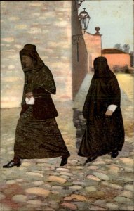 Valona Vlore Albania Native Women Ethnic Dress Covered Faces 1900s-20s Postcard