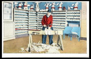1940s Holland's Wooden Shoe Factory Dutch Novelty Shop Holland MI Postcard