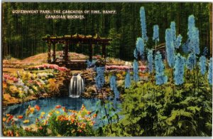 Government Park, Cascades of Time Banff Canadian Rockies Vintage Postcard D04