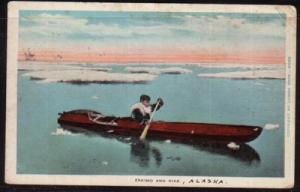 Colour PC Eskimo and Kiak, Alaska used postmarked Skagway