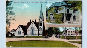 1916 Baptist Church & Parsonage Building Tower Danielson Connecticut CT Postcard