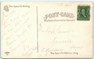 c1909 Pratt, KS State Fish Hatchery Postcard Hand Colored House Kans. Farm A39