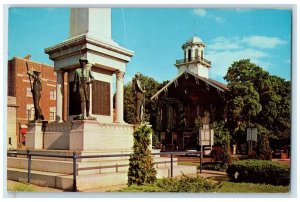 1968 Civil War Monument & Court House Angola Indiana IN Posted Vintage Postcard