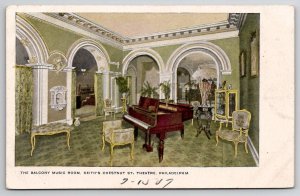 Philadelphia PA Keiths Chestnut Theatre Balcony Music Room Postcard B48