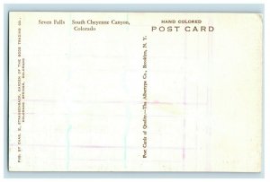 C.1910 Seven Falls South Cheyenne Canyon CO Hand Colored Postcard F63