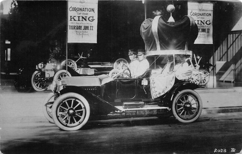 H2/ Detroit Michigan RPPC Postcard 1911 King Automobile Dealership Crown