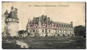 Old Postcard Chateau de Chenonceau View D & # 39ensemble