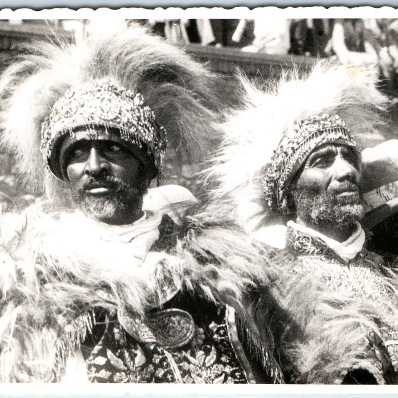 c1950s Asmara Ethiopia Fancy Tigrayans RPPC Men Gala Costume Lusvardi Photo A327