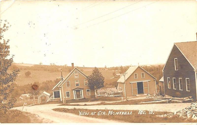 Center Montville ME Dirt Street View Wooden Swing RPPC Postcard