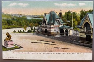 Vintage Postcard 1901-1907 Girard Avenue Entrance to Zoo, Philadelphia, PA