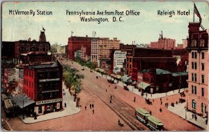 Pennsylvania Ave from Post Office Mt. Vernon RY Station/Raleigh Hotel DC KF12