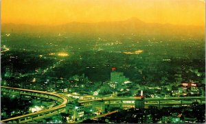 Twilight view Tokyo Mt Fuji from Special Observatory Japan Postcard