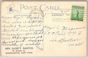 Old Forge Pennsylvania 1942 Postcard River Scene Beach Boats