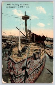 Military~Raising the USS Maine Battleship to Recover the Dead~Barnacles~c1911 PC