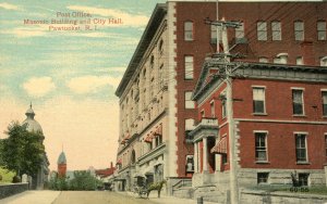 Postcard Early View of Post Office, Masonic Building & City Hall, Providence, RI