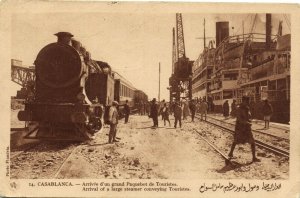 PC MOROCCO, CASABLANCA, ARRIVÃE D'UN GRAND PAQUEBOT, Vintage Postcard (b29405)