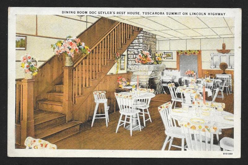 Doc Seylers Rest House Dining Room Lincoln Unused c1930s