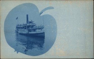 Steamer Boat Ship SQUANTUM Massachusetts Rhode Island Real Photo Postcard