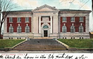 Vintage Postcard 1900's The Public Library Building Utica New York N. Y.