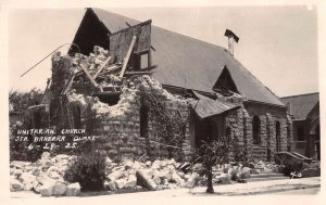 Santa Barbara California Earthquake Disaster Church Real Photo Postcard AA38408