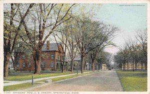 Officers Row US Armory Springfield Massachusetts 1918 Phostint postcard