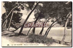 Old Postcard Cap Martin Menton Travers les Pins