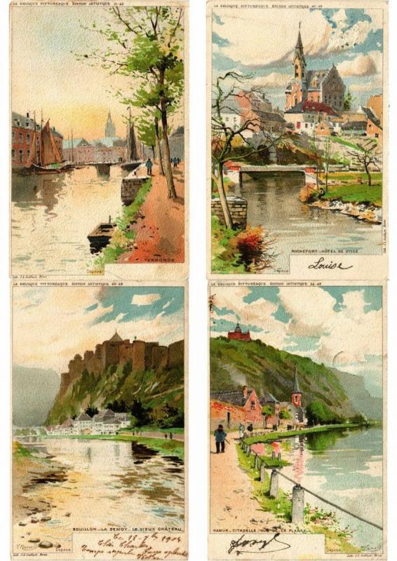 BELGIQUE BELGIUM LITHO LITHOGRAPHY 121 CPA Pre-1920