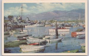 Santa Barbara, Calif., Santa Barbara Harbor, Wooden Boats & Battleship - 