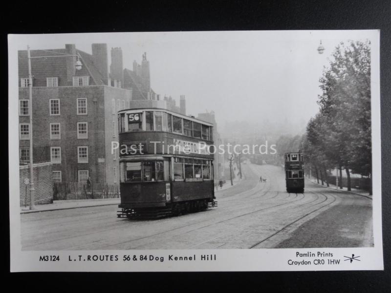 London Tram L.T. ROUTE 56 & 84 DOG KENNEL HILL Pamlin Print Postcard M3124