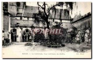 Old Postcard The Cathedral Noyon Inner Court Cloitre