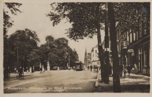 Rotterdam West Kruizkade Bicycles Old Dutch Real Photo Postcard