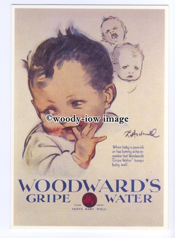 ad0813 - Woodwards Gripe Water - Happy Baby -  Modern Advert Postcard