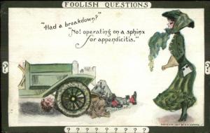 Cobb Shinn Foolish Questions Fancy Woman Working Under Broken Down Car