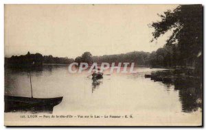 Postcard Old Lyon Tete d & # 39or Park Lake View The ferryman