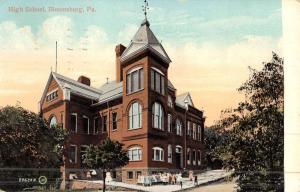 Bloomsburg Pennsylvania High School Street View Antique Postcard K45883
