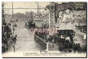 Old Postcard Marseille Great party presidential L & # 39arrivee the President...