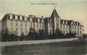 c1910 Hand-Colored Postcard Holy Croos Hospital, Calgary Alberta Canada Unposted