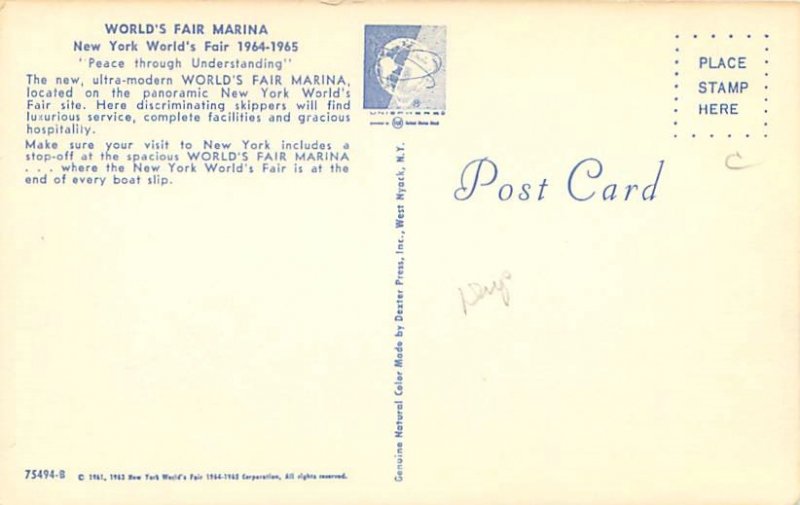 New York World's Fair Marina Chrome Postcard